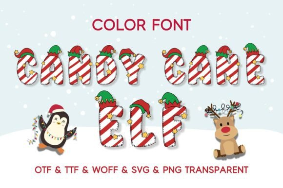 Candy Cane Elf: A Festive Color Font for Your Holiday Designs