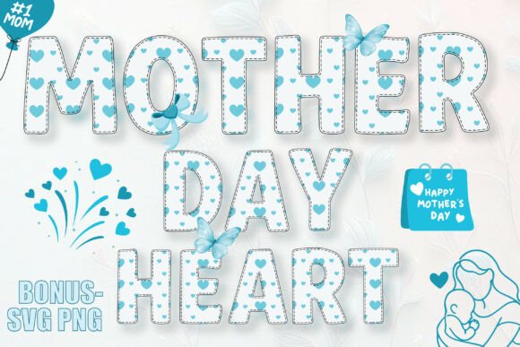 Crafting Heartfelt Designs with the Mother Day Heart Typeface